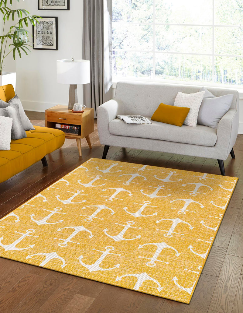 Seaside Haven Rugs Collection Area Rug - Sapphire (Yellow) Rectangle Yellow  lifestyle 9