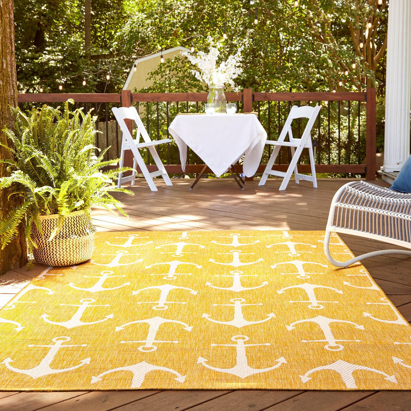 Seaside Haven Rugs Collection Area Rug - Sapphire (Yellow) Rectangle Yellow  lifestyle 21