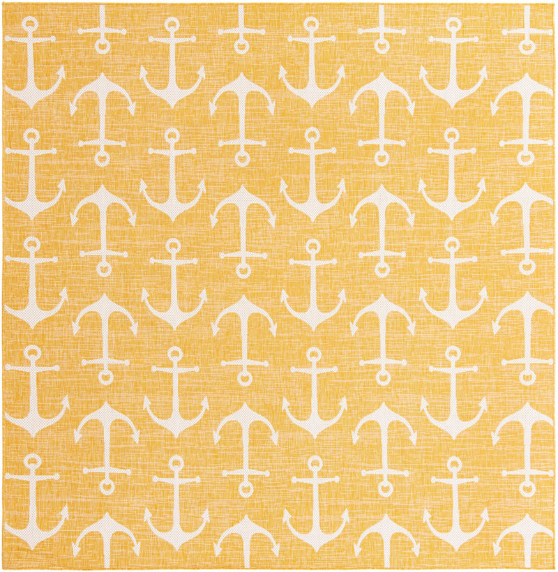 Seaside Haven Rugs Collection Area Rug - Sapphire (Yellow) Square Yellow Main