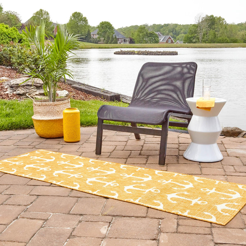 Seaside Haven Rugs Collection Area Rug - Sapphire (Yellow) Runner Yellow  lifestyle 19