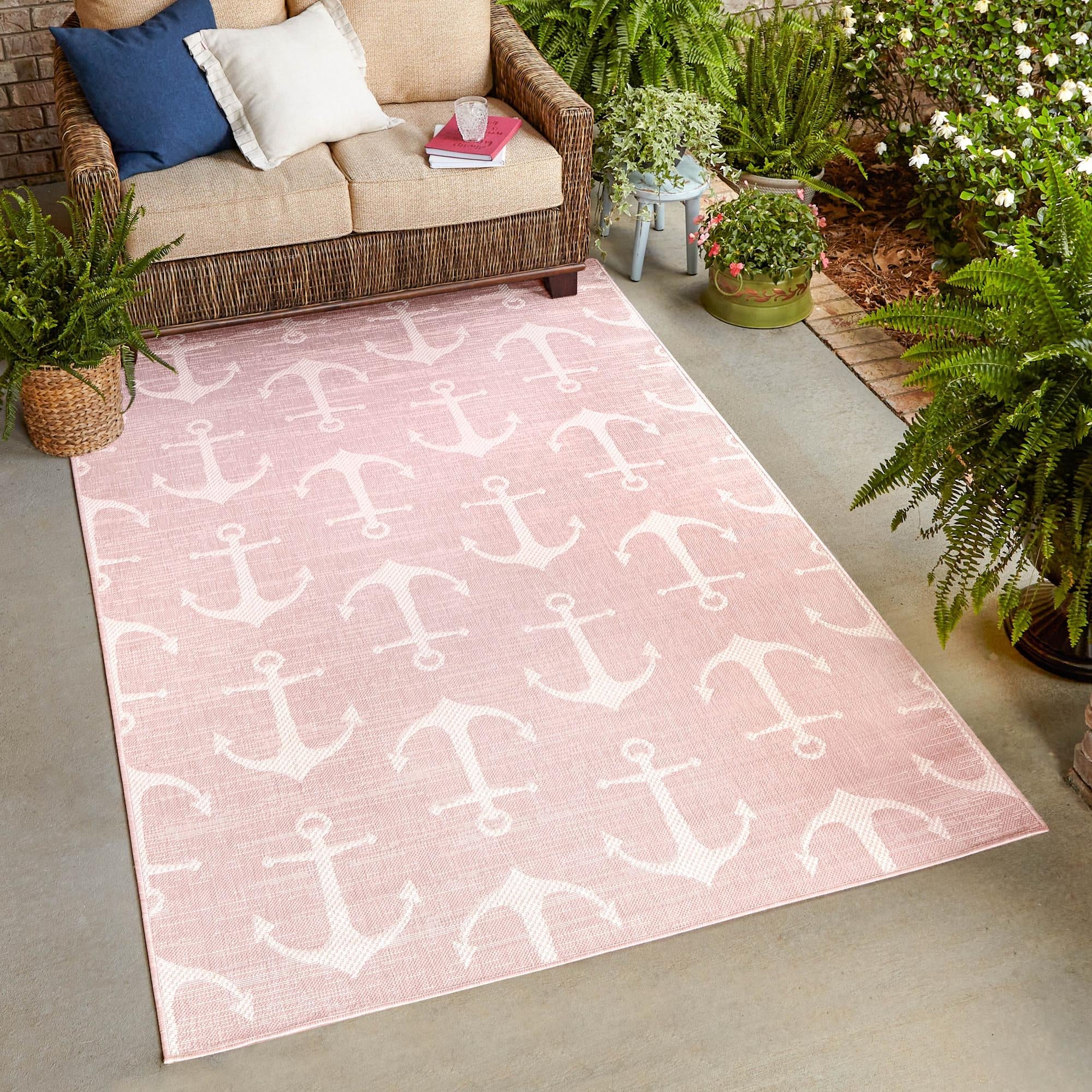 Seaside Haven Rugs Collection Area Rug - Sapphire (Pink)