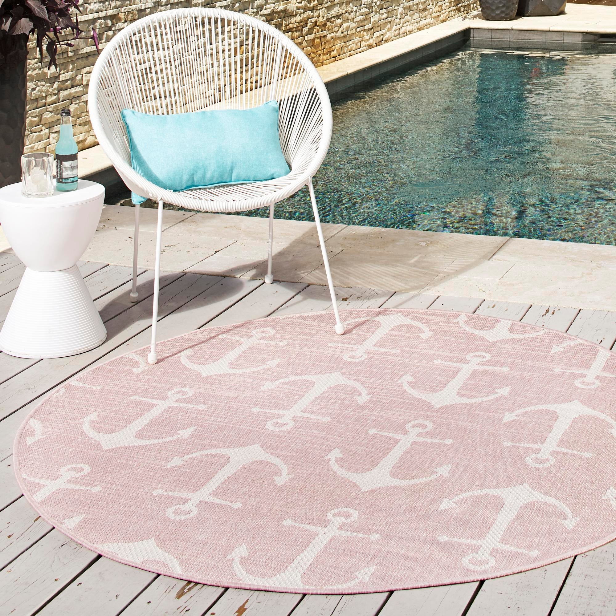 Seaside Haven Rugs Collection Area Rug - Sapphire (Pink)