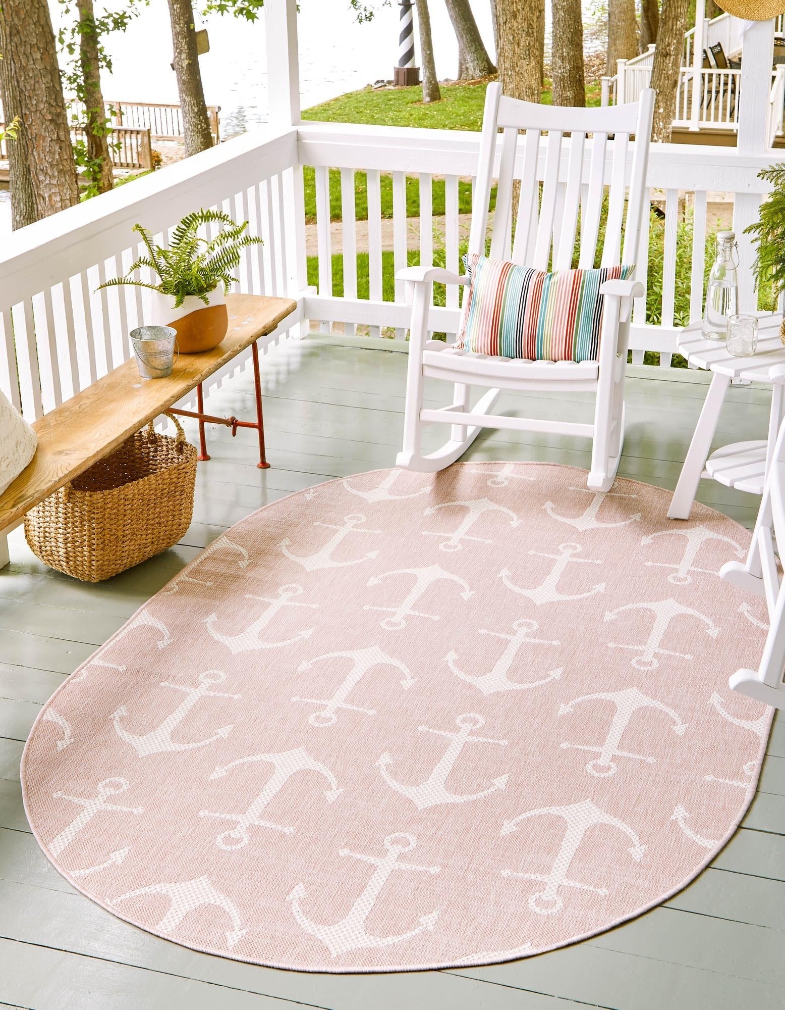 Seaside Haven Rugs Collection Area Rug - Sapphire (Pink)