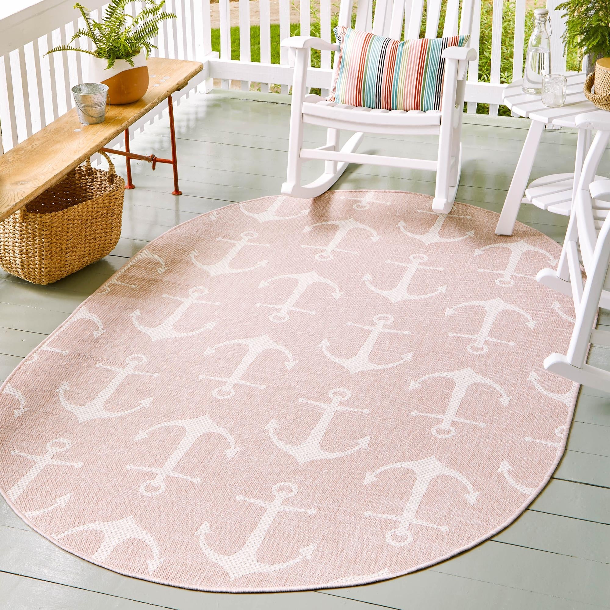 Seaside Haven Rugs Collection Area Rug - Sapphire (Pink)