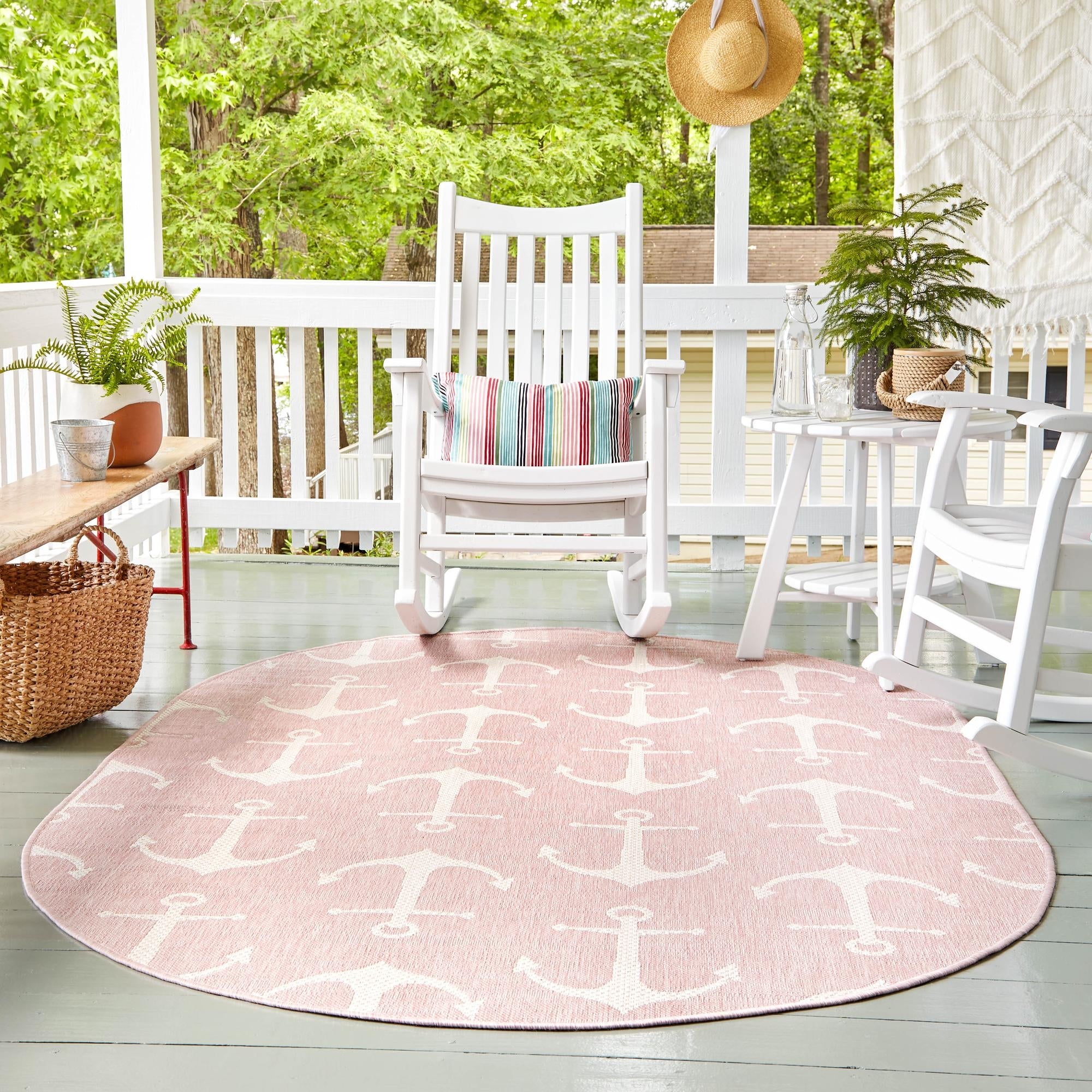 Seaside Haven Rugs Collection Area Rug - Sapphire (Pink)