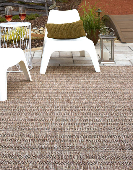 Seaside Stripes Collection Area Rug -  Boardwalk (Natural)