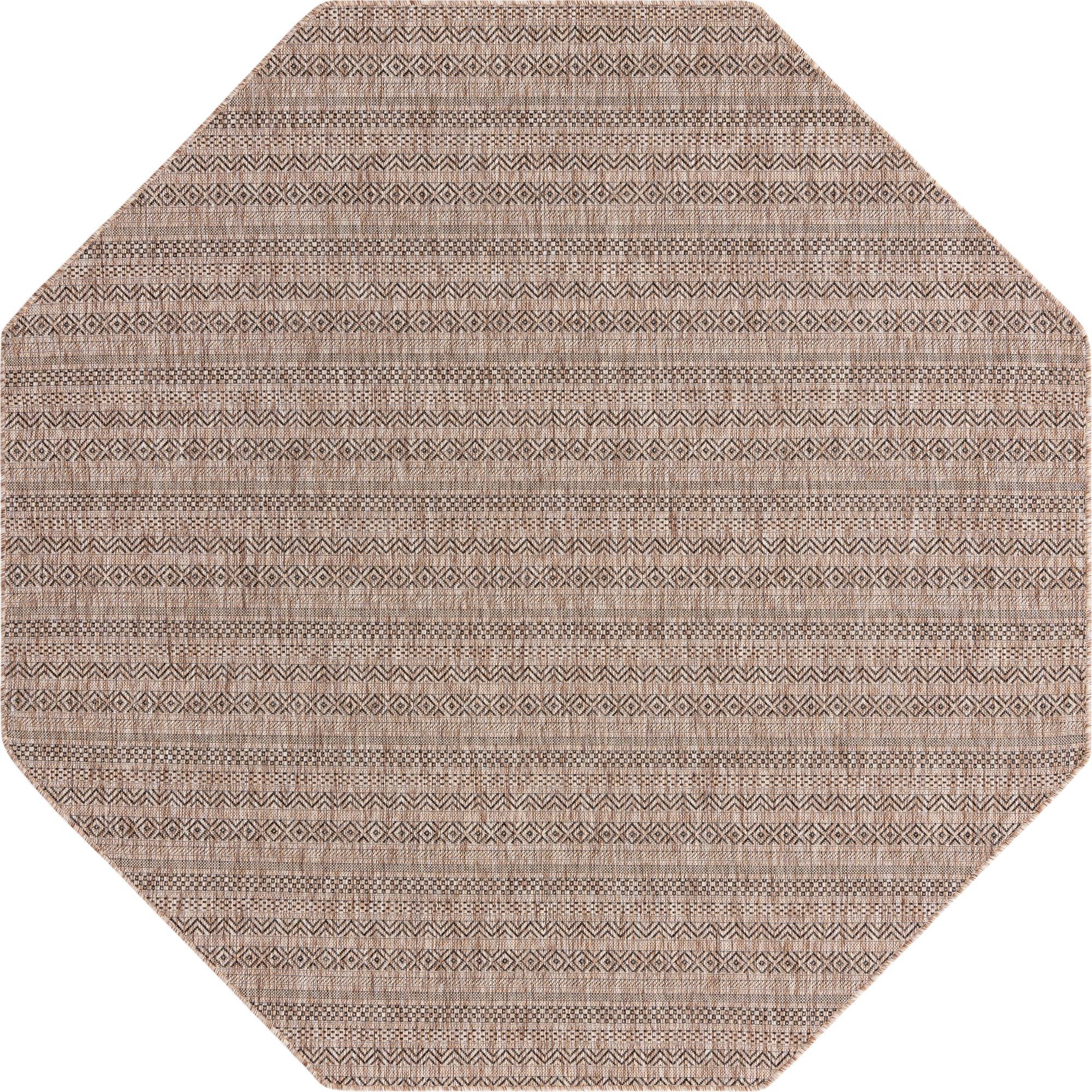 Seaside Stripes Collection Area Rug -  Boardwalk (Natural)