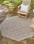 Seaside Stripes Collection Area Rug -  Boardwalk (Natural)