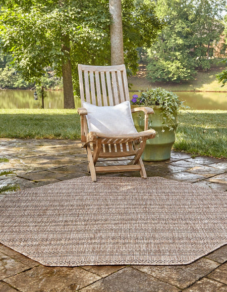 Seaside Stripes Collection Area Rug -  Boardwalk (Natural)