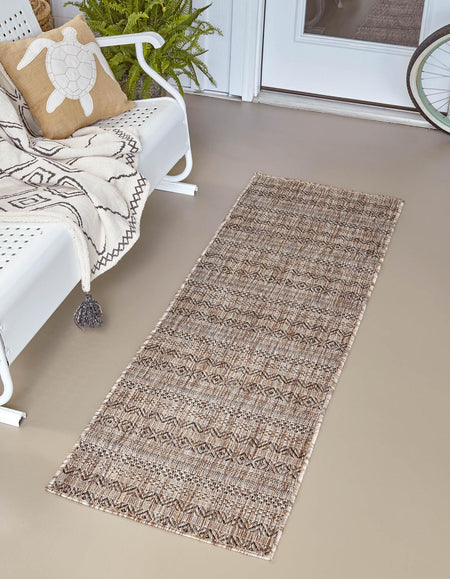 Seaside Stripes Collection Area Rug -  Boardwalk (Natural)