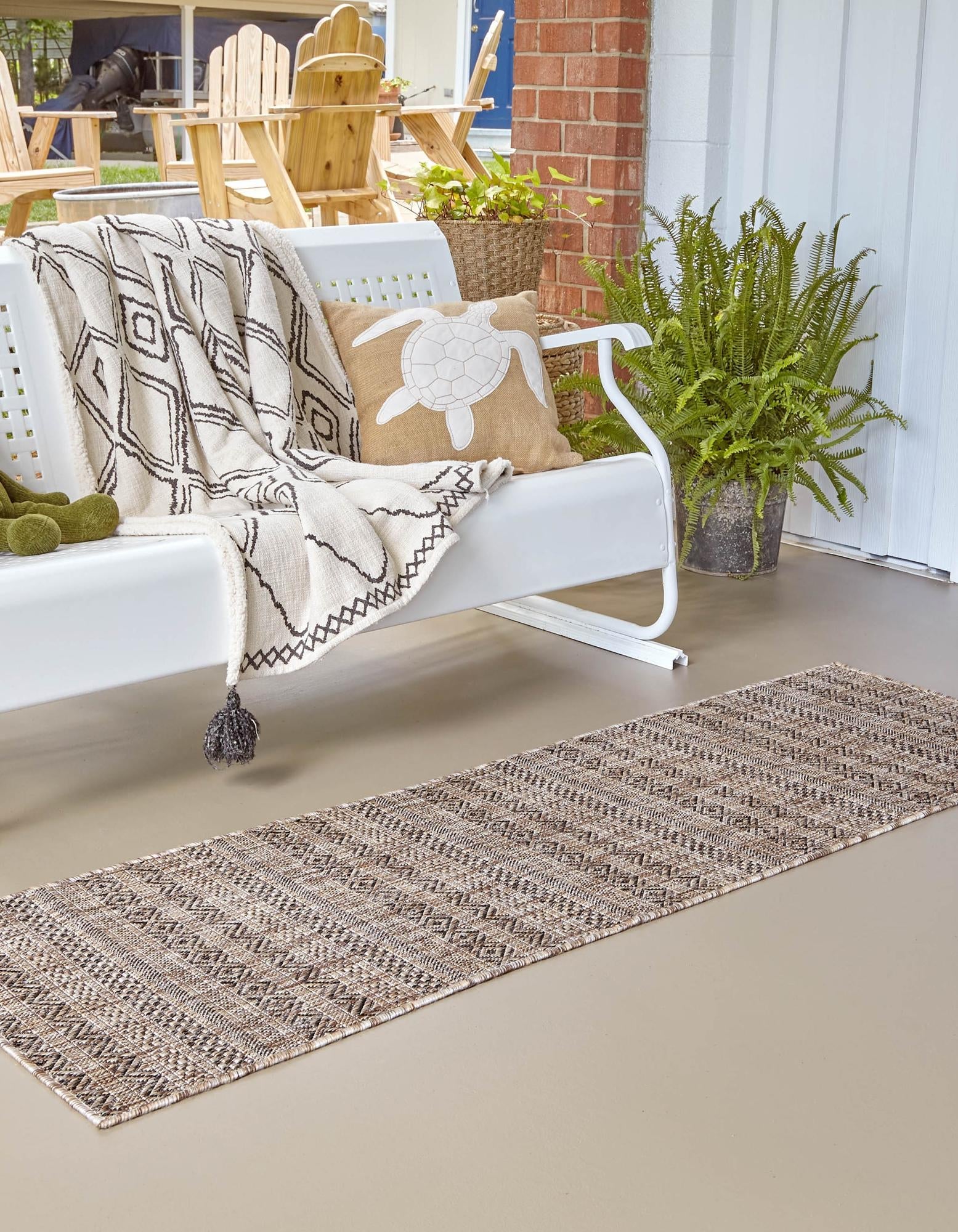 Seaside Stripes Collection Area Rug -  Boardwalk (Natural)