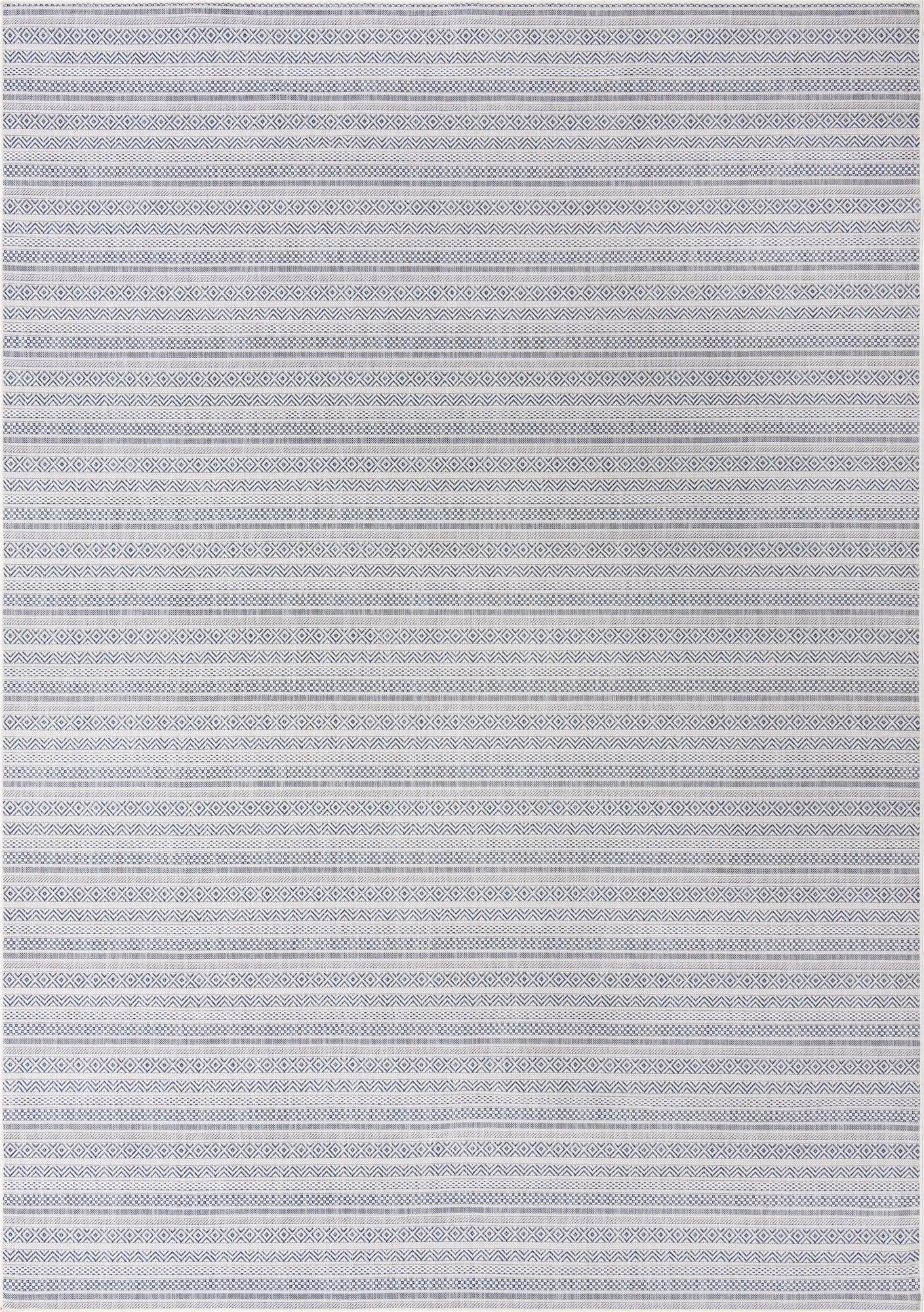 Seaside Stripes Collection Area Rug -  Boardwalk (Light Blue)