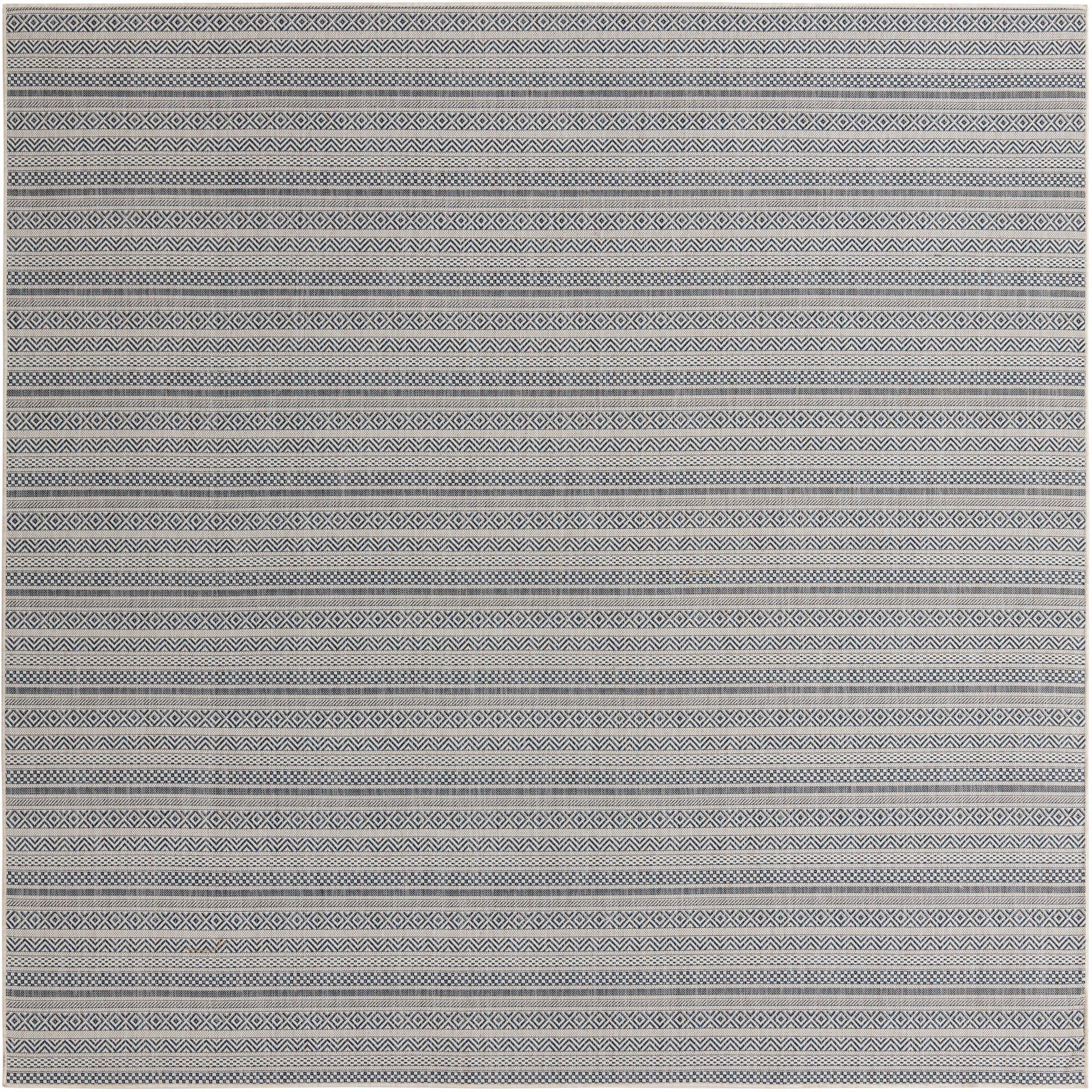 Seaside Stripes Collection Area Rug -  Boardwalk (Light Blue)