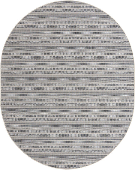 Seaside Stripes Collection Area Rug -  Boardwalk (Light Blue)