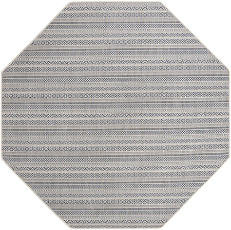 Seaside Stripes Collection Area Rug -  Boardwalk (Light Blue)