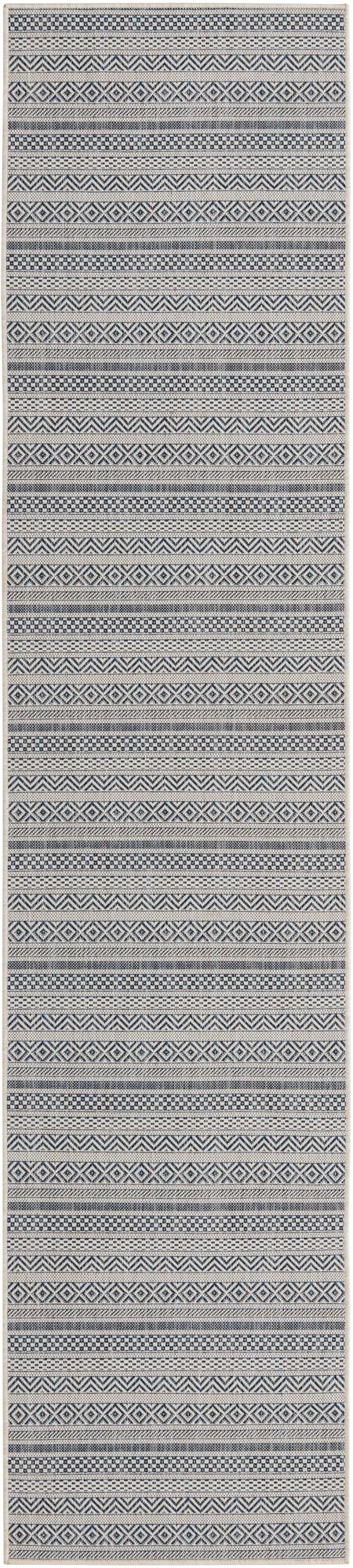 Seaside Stripes Collection Area Rug -  Boardwalk (Light Blue)