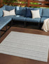 Seaside Stripes Collection Area Rug -  Boardwalk (Teal)