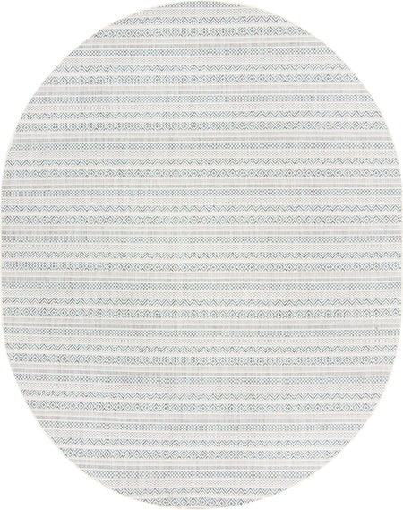 Seaside Stripes Collection Area Rug -  Boardwalk (Teal)