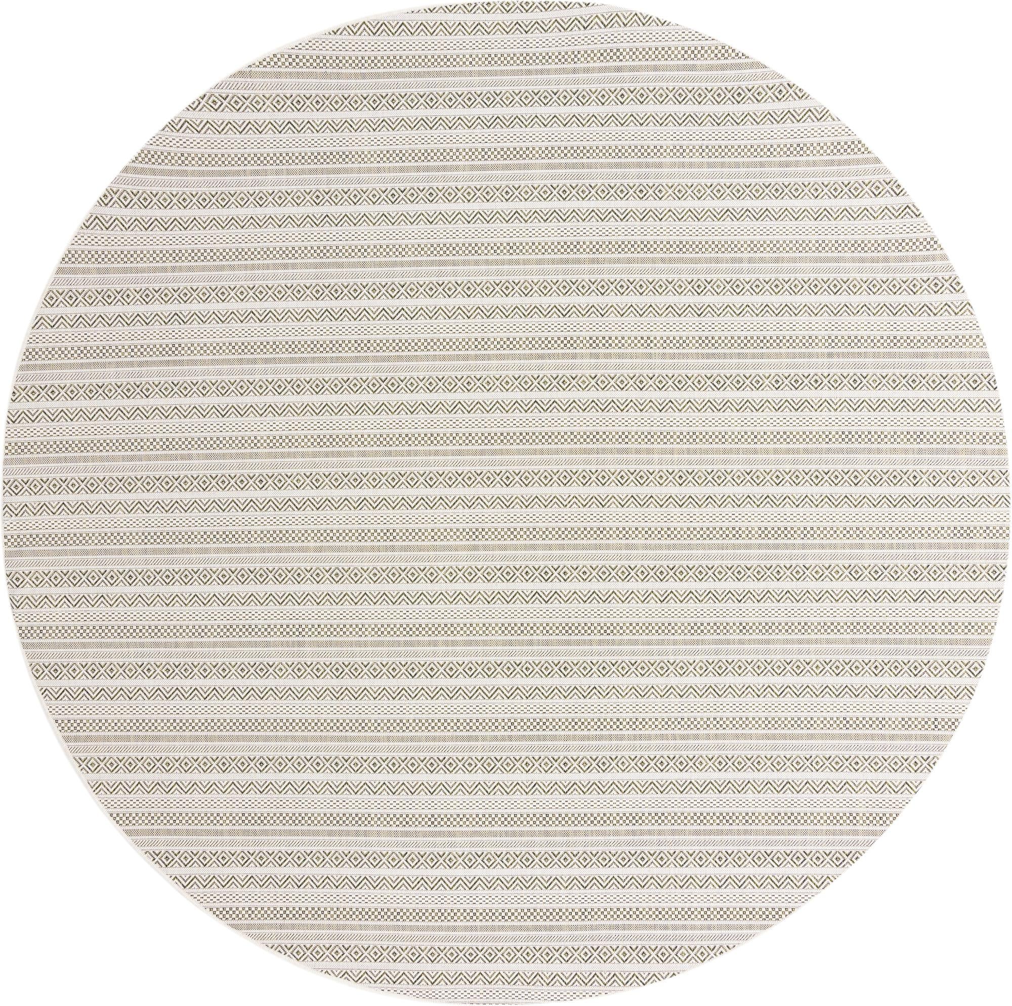 Seaside Stripes Collection Area Rug -  Boardwalk (Green)