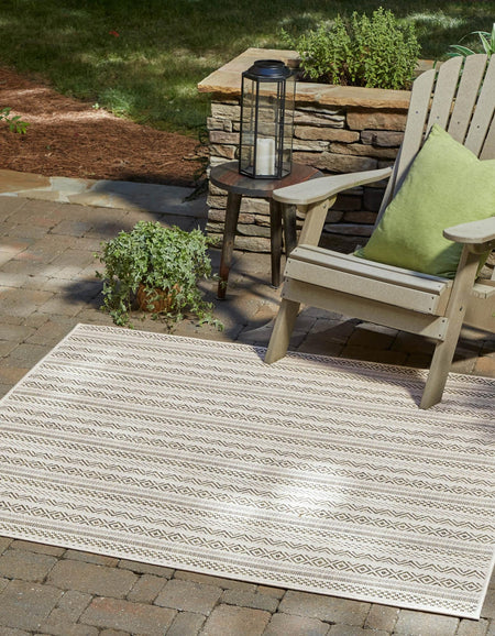 Seaside Stripes Collection Area Rug -  Boardwalk (Green)