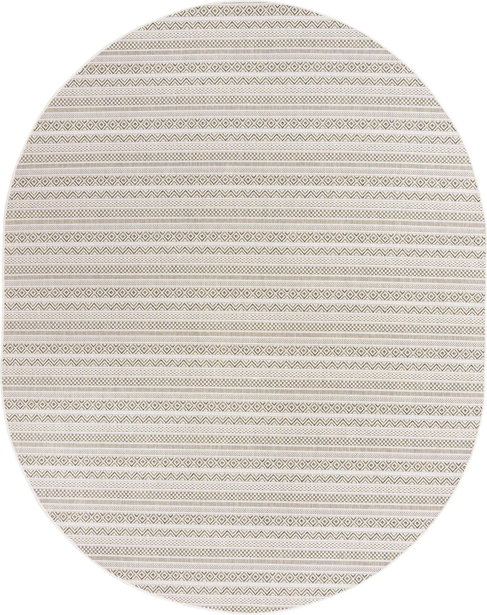 Seaside Stripes Collection Area Rug -  Boardwalk (Green)