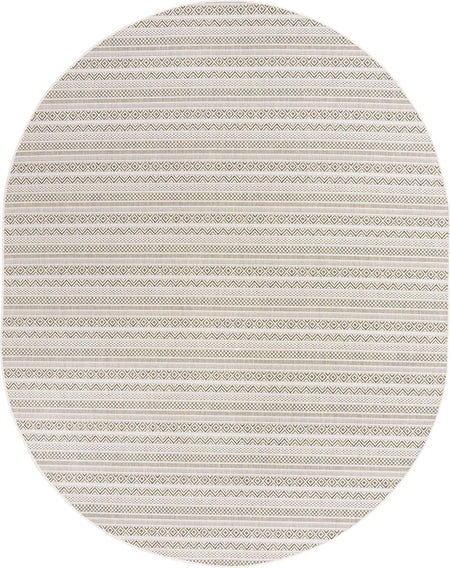 Seaside Stripes Collection Area Rug -  Boardwalk (Green)