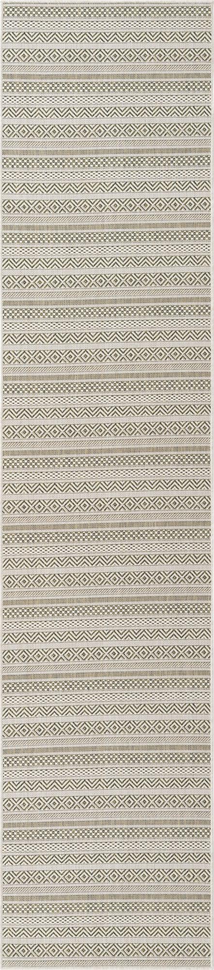 Seaside Stripes Collection Area Rug -  Boardwalk (Green)