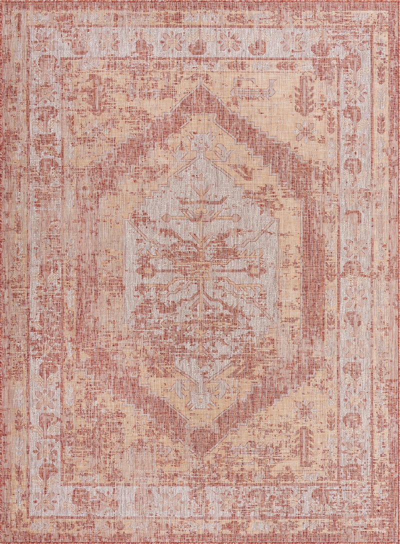 Patio Heritage Collection Area Rug -  Augusta (Rust Red) Rectangle Rust Red Main