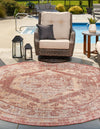 Patio Heritage Collection Area Rug -  Augusta (Rust Red) Round Rust Red  lifestyle 6