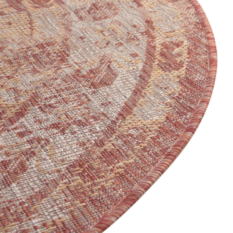 Patio Heritage Collection Area Rug -  Augusta (Rust Red) Round Rust Red  lifestyle 12