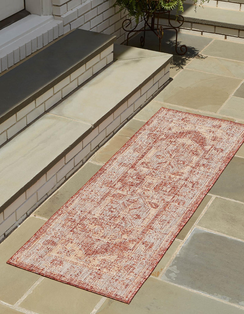 Patio Heritage Collection Area Rug -  Augusta (Rust Red) Runner Rust Red  lifestyle 5