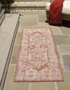 Patio Heritage Collection Area Rug -  Augusta (Rust Red) Runner Rust Red  lifestyle 9