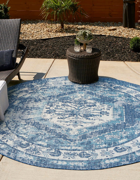 Patio Heritage Collection Area Rug -  Augusta (Blue)