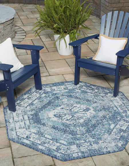 Patio Heritage Collection Area Rug -  Augusta (Blue)