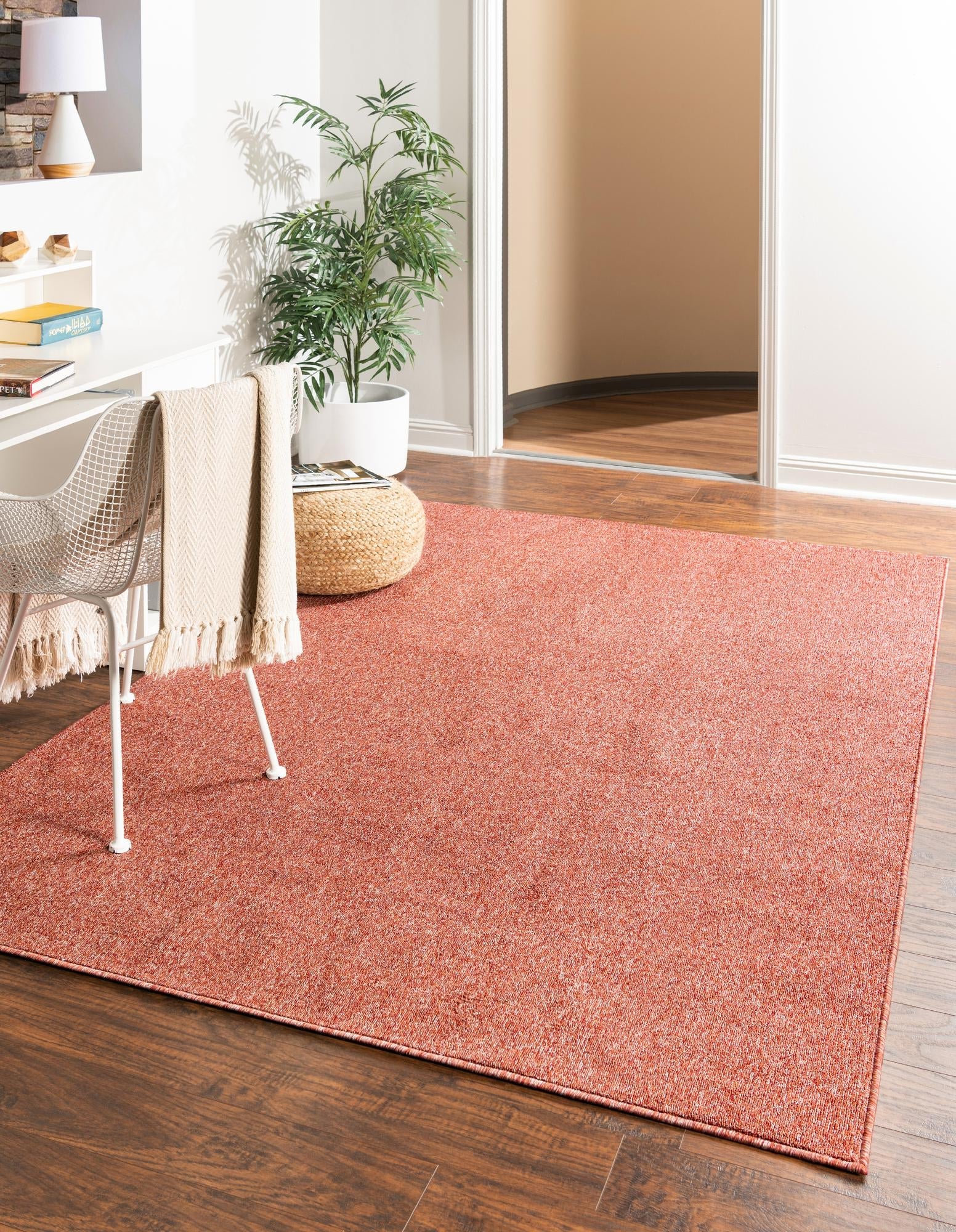 Everyday Elegance Collection Area Rug - Serenity (Rust Red)