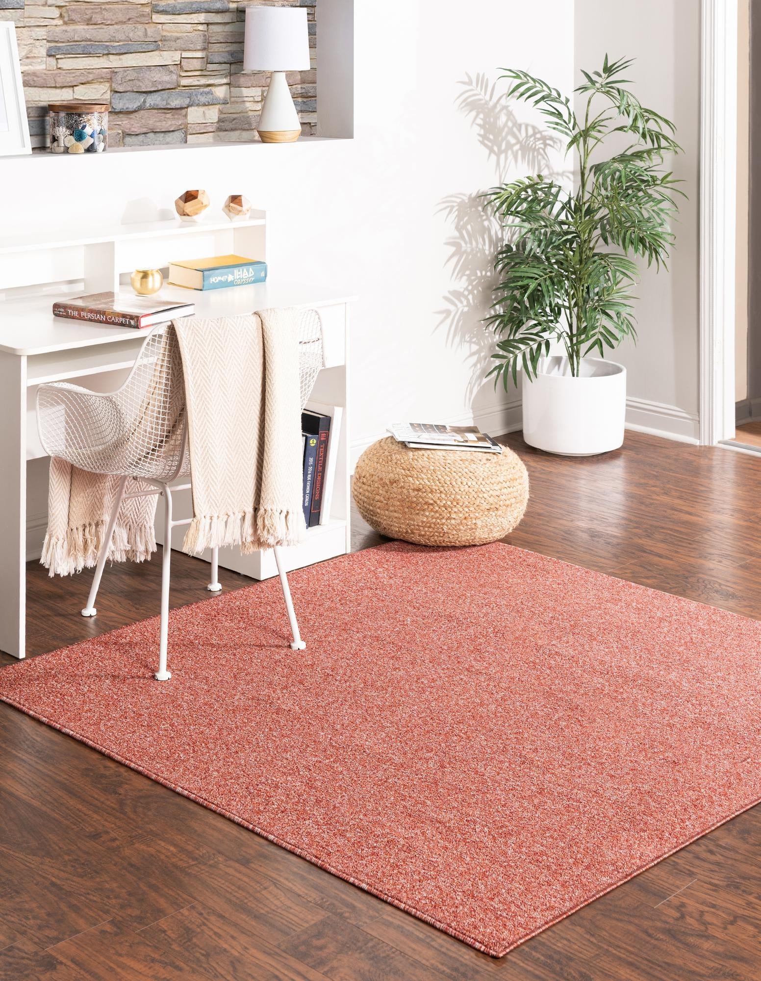 Everyday Elegance Collection Area Rug - Serenity (Rust Red)