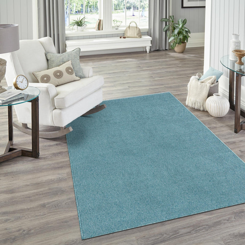 Everyday Elegance Collection Area Rug - Serenity (Aquamarine Blue) Rectangle Aquamarine Blue  lifestyle 14