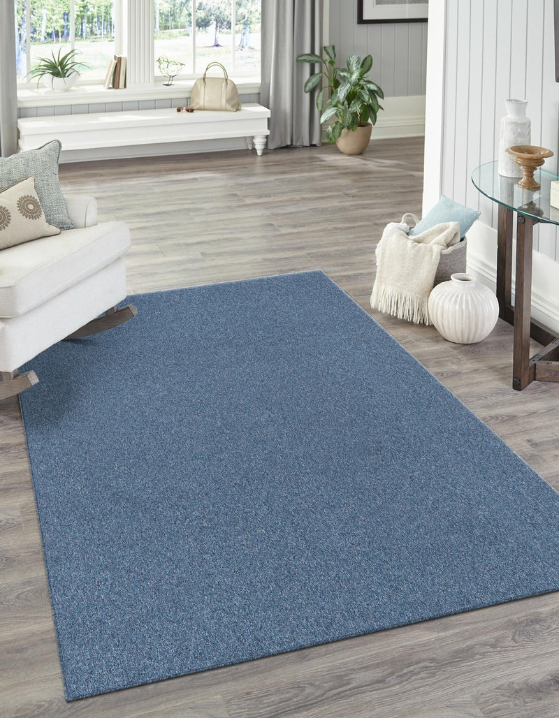 Everyday Elegance Collection Area Rug - Serenity (Azure Blue) Rectangle Azure Blue  lifestyle 2