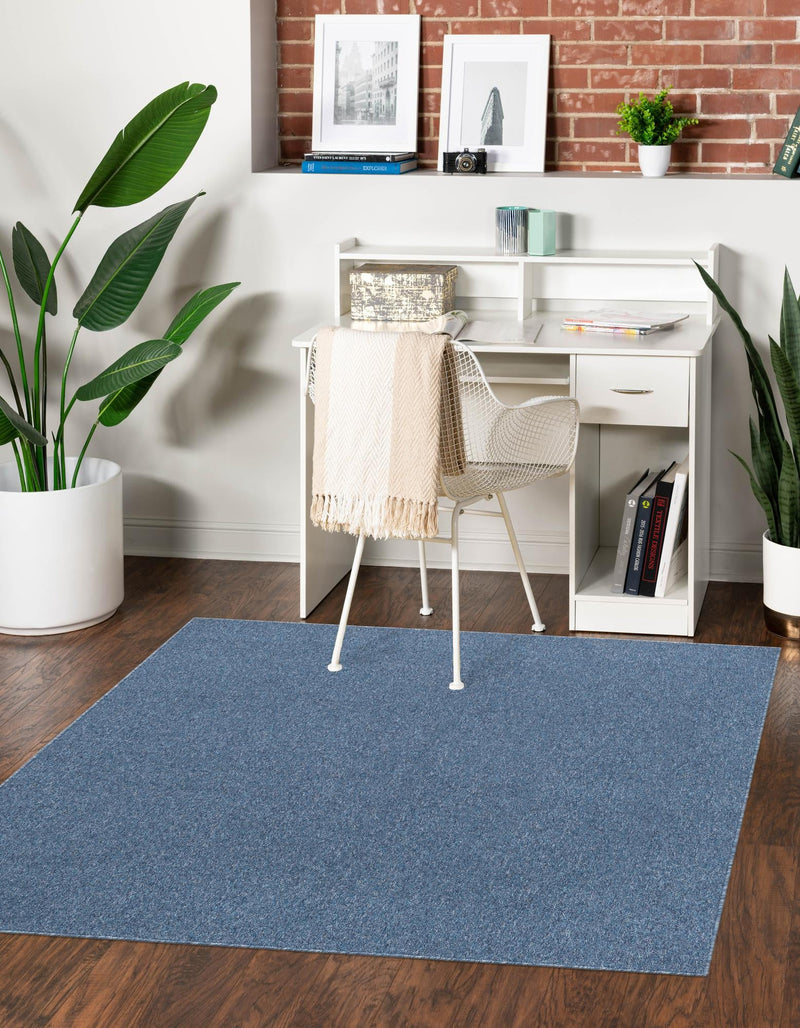 Everyday Elegance Collection Area Rug - Serenity (Azure Blue) Square Azure Blue  lifestyle 18