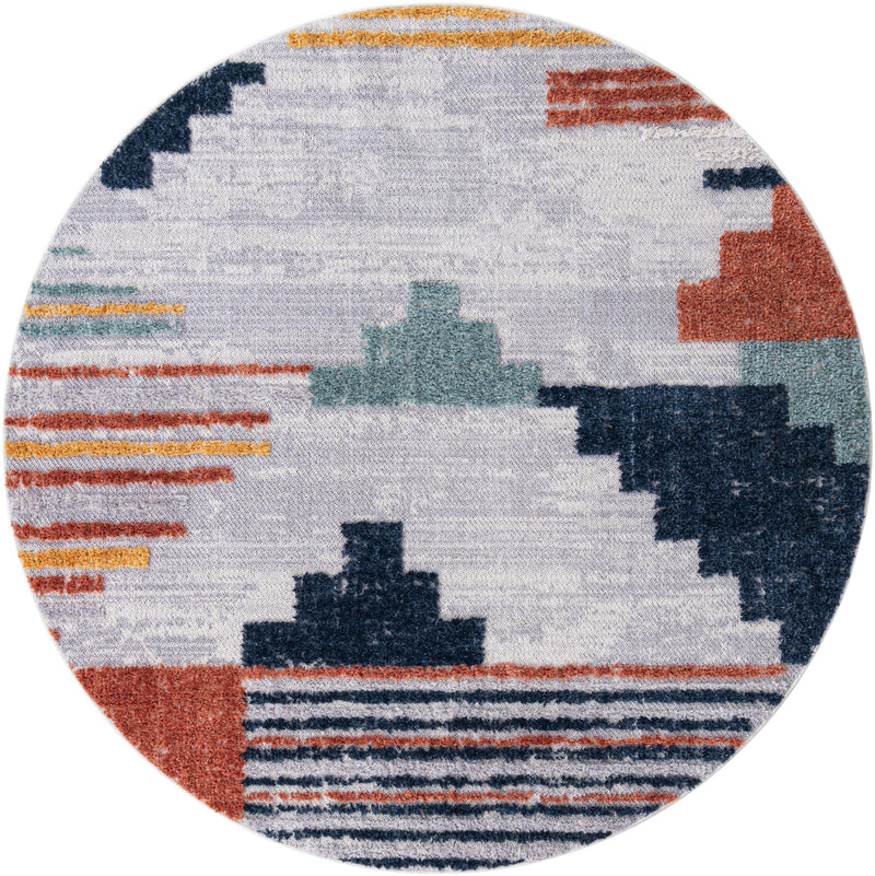 Navajo Sands Collection Area Rug -  Chaco Round Multi  lifestyle 32