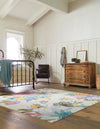 Meadow Breeze Collection Area Rug - Wildflower Square Ivory  lifestyle 45