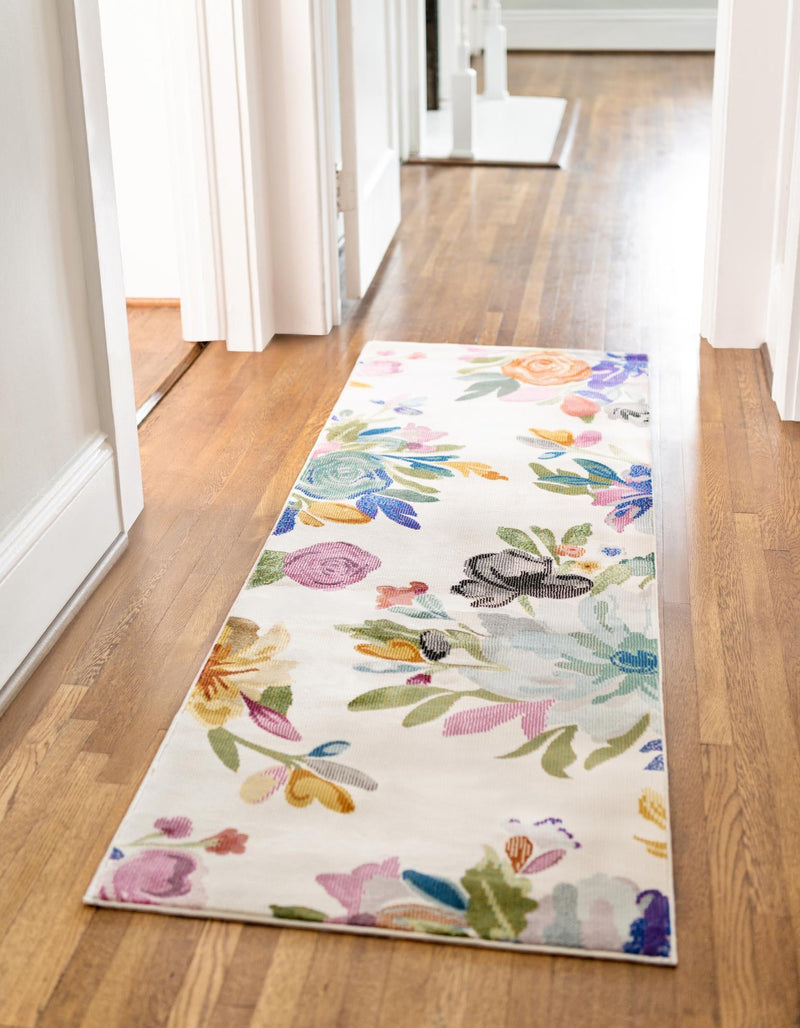 Meadow Breeze Collection Area Rug - Wildflower Runner Ivory  lifestyle 36