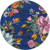 Meadow Breeze Collection Area Rug - Wildflower Round Blue  lifestyle 22