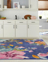 Meadow Breeze Collection Area Rug - Wildflower Square Blue  lifestyle 39