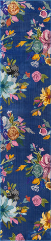 Meadow Breeze Collection Area Rug - Wildflower Runner Blue  lifestyle 24