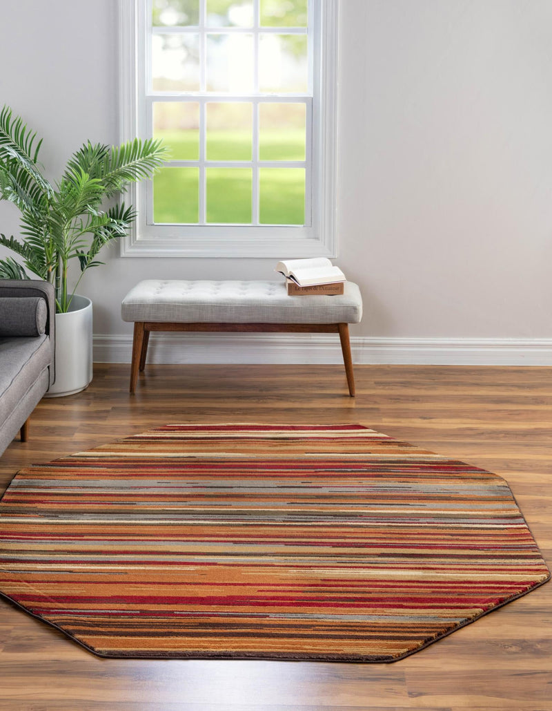 Bistro Lounge Collection Area Rug -  Americano Octagon Beige  lifestyle 29