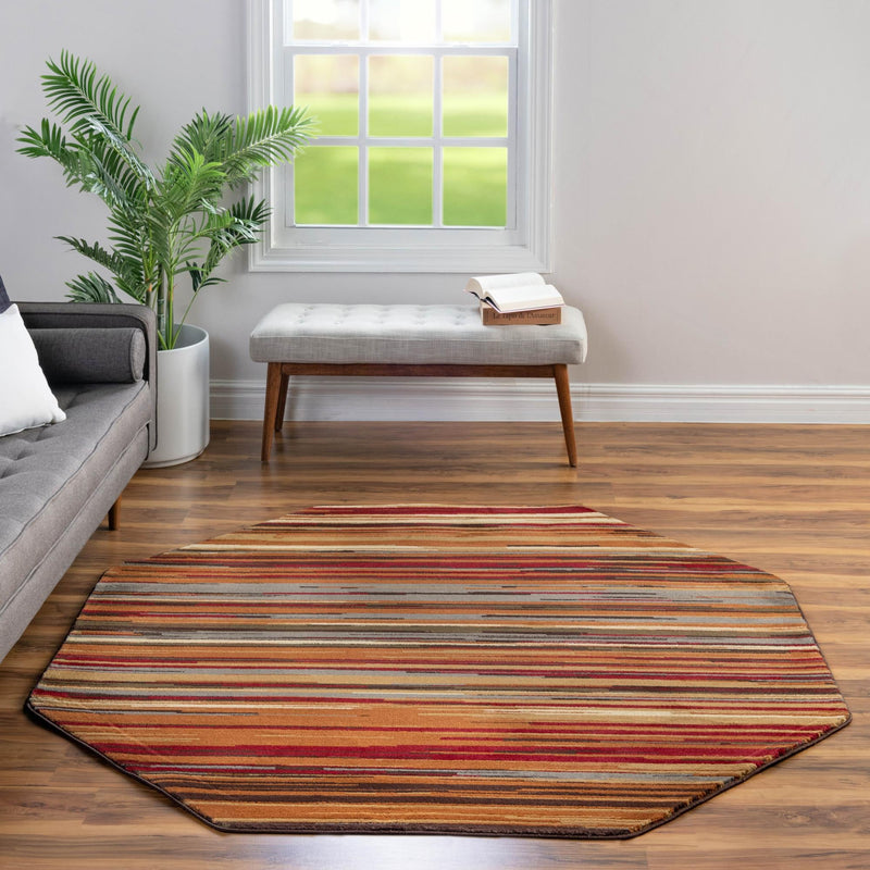 Bistro Lounge Collection Area Rug -  Americano Octagon Beige  lifestyle 110