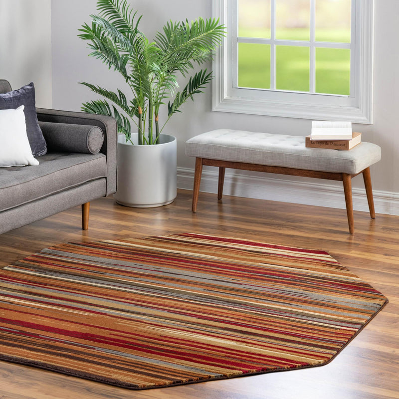 Bistro Lounge Collection Area Rug -  Americano Octagon Beige  lifestyle 114