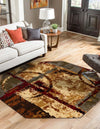 Bistro Lounge Collection Area Rug -  FlatWhite Octagon Multi  lifestyle 25