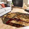 Bistro Lounge Collection Area Rug -  FlatWhite Octagon Multi  lifestyle 104